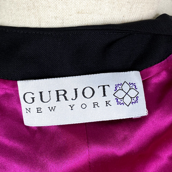 GURJOT Black Sleeveless Wrap Mini Dress Size 4 - Picture 4 of 5